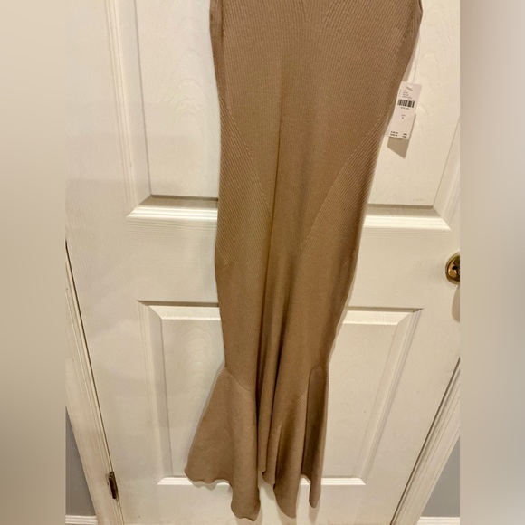 Anthropologie NWT Stretch Knit Mock Neck Sleeveless Dress Beige Woman Size Small - Picture 10 of 14